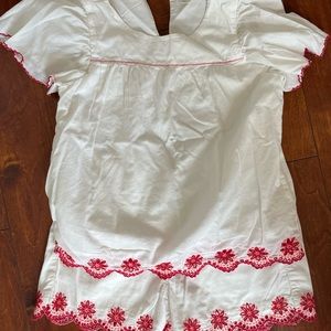 Beautiful set of embroidered shorts and blouse